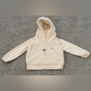 GAP Kids Cream Fuzzy Bear Hoodie Size 12-18 Months